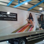 Wallpaper drops on lorry trailer